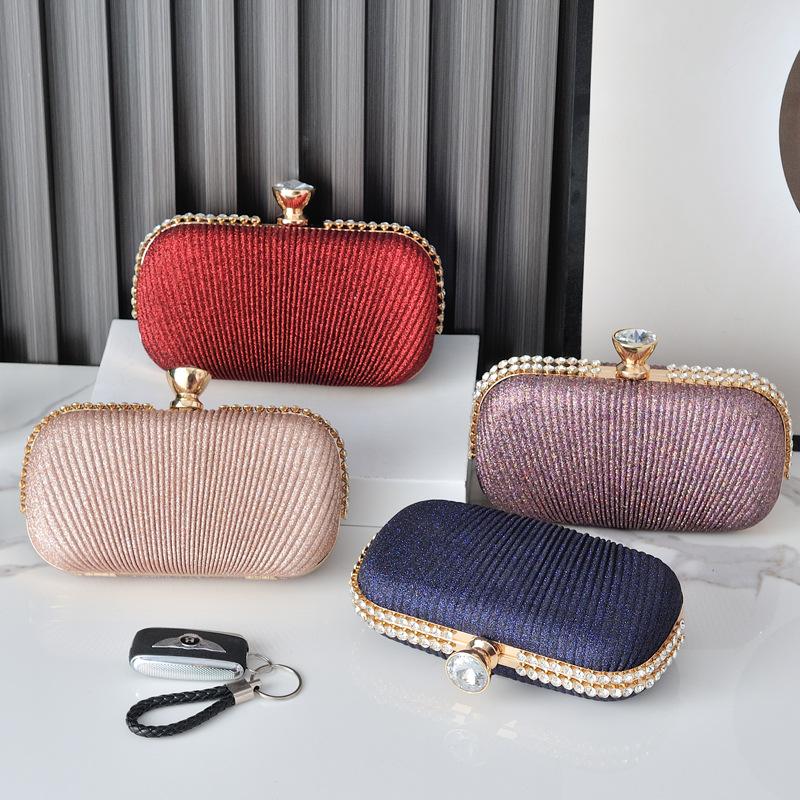 Red Small Bag for Women Diamond Border Dtripe Purse Evening Cluth Bags Luxury Designer Handbags Phone Crossbody Shoulder Wallets