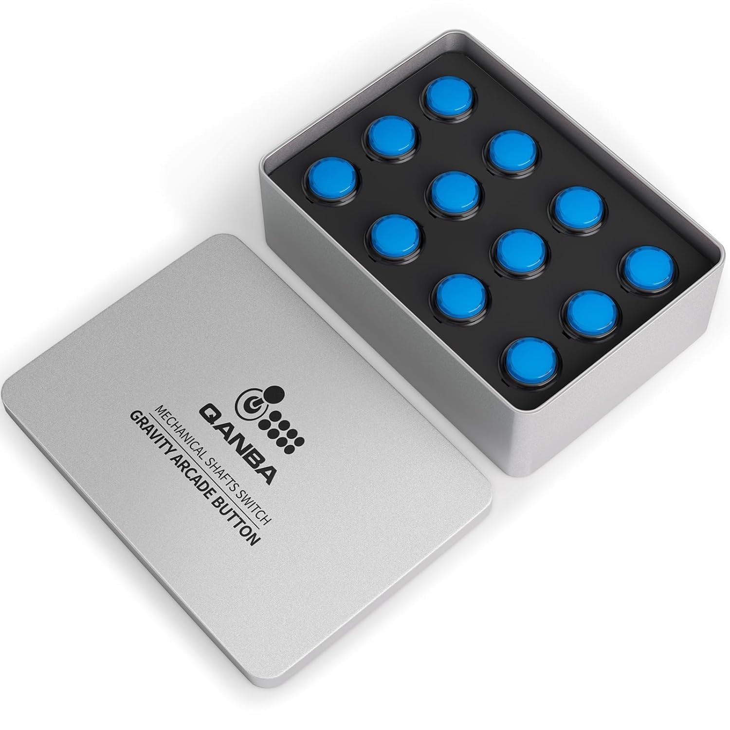 

Кнопки для аркадного стика Qanba Gravity KS, Бесшумные кнопки, Высокая прочность, Без рычага, Совместимы со сменными кнопками (7-Прозрачная черная оправа синяя (Кр