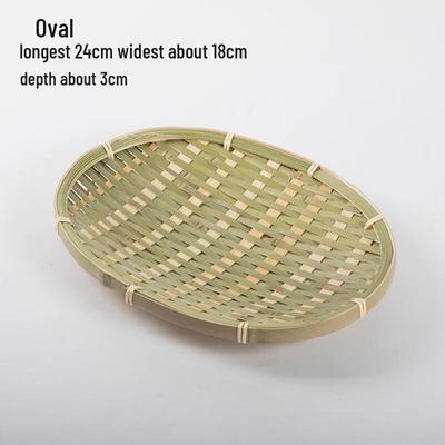 Oval Bamboo Woven Serving Tray