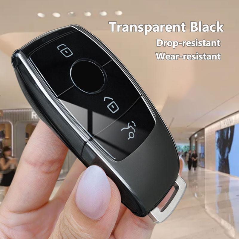 Transparent Black Car Remote Key Case Cover Fob For Mercedes Bnez A B C E Class W213 W221 W177 W205 Glc Gle Gla Glb Accessories