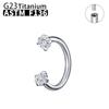 1/5/50Pcs G23 Titanium ASTM-F136 Piercings Nose Ring Internal Thread C Rod Zircon Body Jewelry For Women