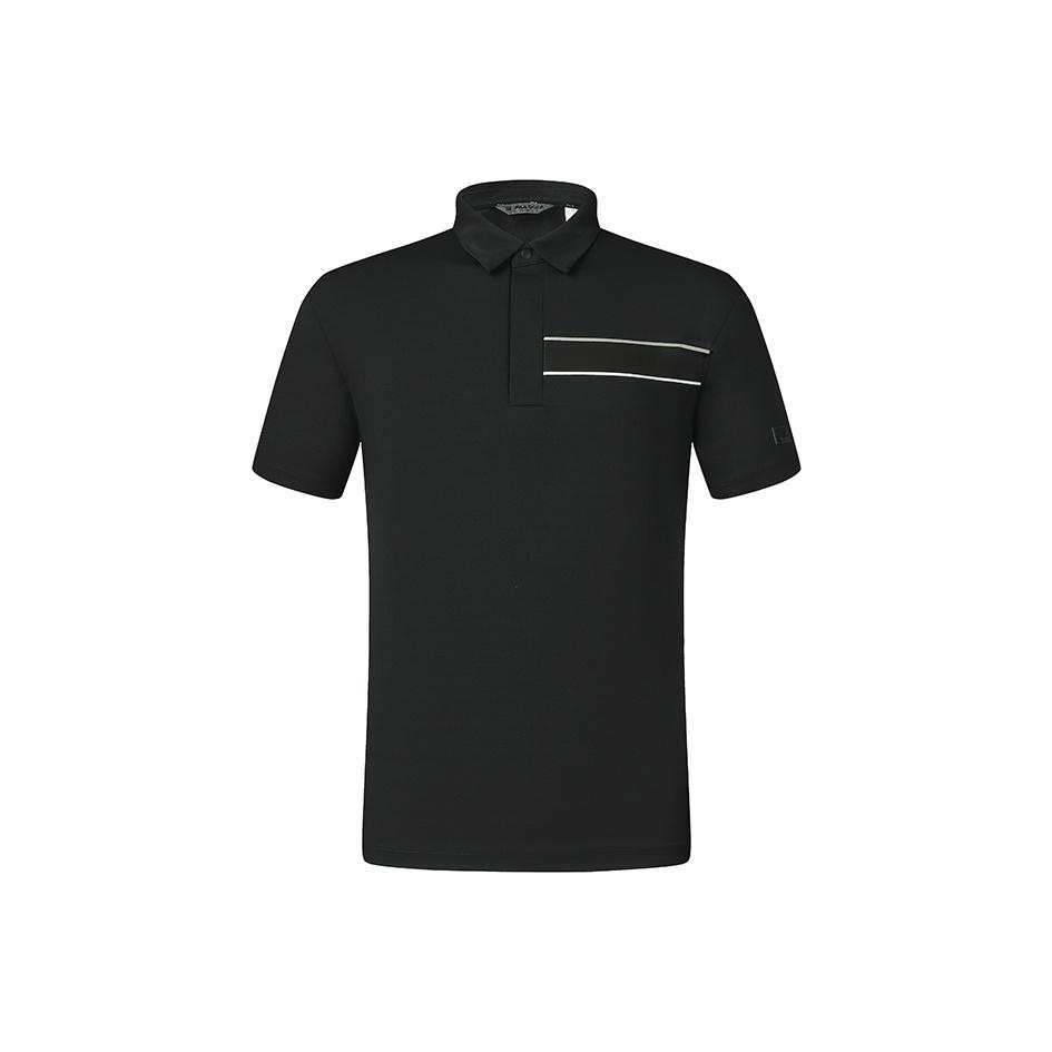 Fila Golf Series Fashionable Simple Versatile Comfortable Casual Sports Knit Short Sleeve Polo Shirt Men Polo Shirts Deep-Black A11M535104FBK