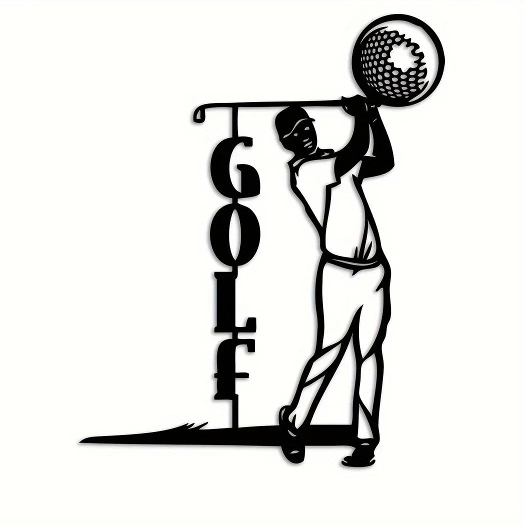 

1 шт. Гольф на ветке Стальной силуэт Металлическое настенное искусство для дома, двора и патио, Уличная статуя-колышек, Идеальное рождественское украшение чёрный