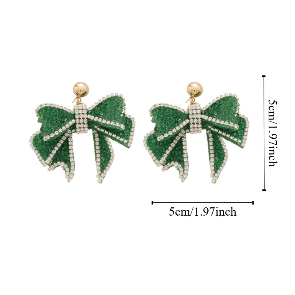 Ear Jewelry Sweet Stud Earrings Zircon Bowknot Dangle Earrings Crystal Bow Earrings Wedding