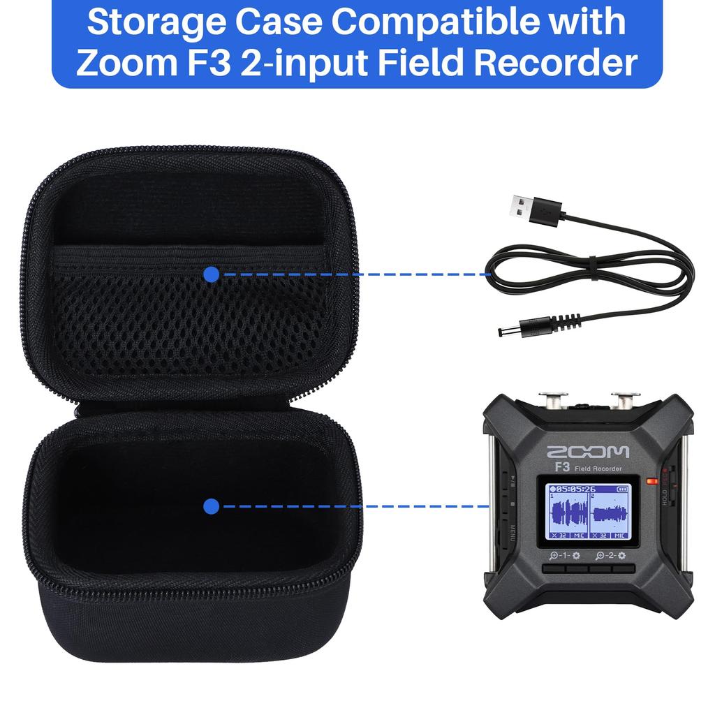 Lebakort Storage Case Compatible with Zoom F3 Field Recorder