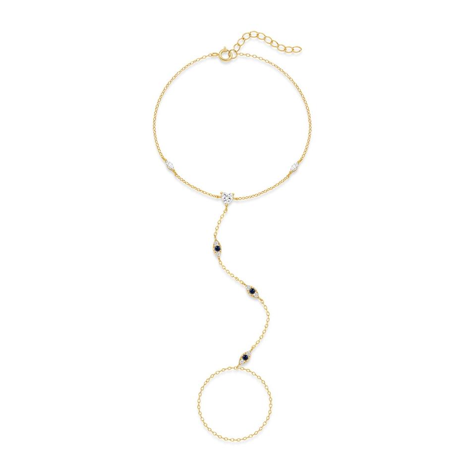 CANNER 925 Zilver Sprankelende Handketting Armbanden Voor Vrouwen INS Geometrische CZ Achtpuntige Ster Armbanden Fijne Sieraden