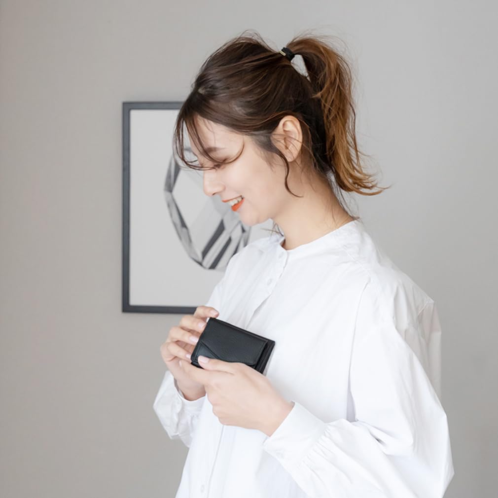 VITAFELICE Leather Mini Wallet Women's Tri-fold (bsrw-201ns) (Black)