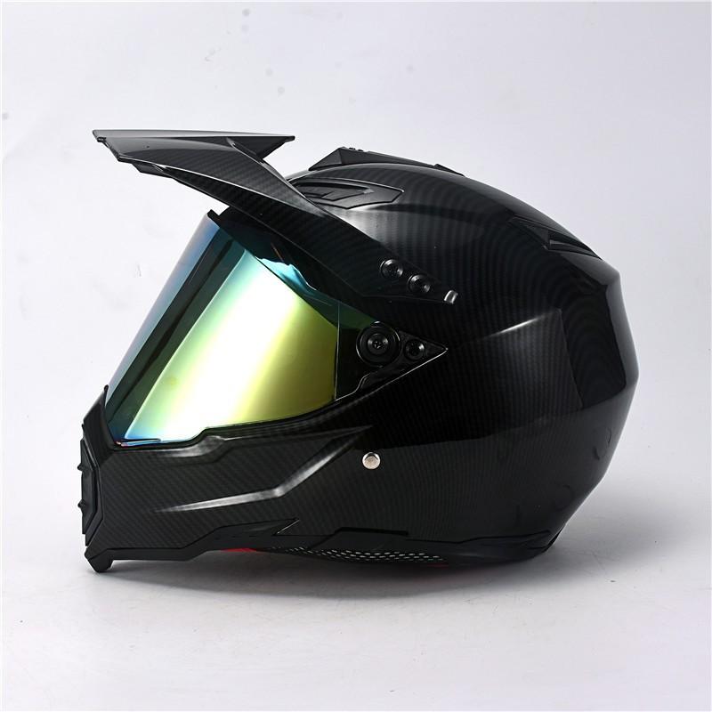 Carbon Fiber Texture ABS Full Face Helmet Motorcycle Off-road All Season Men Women
