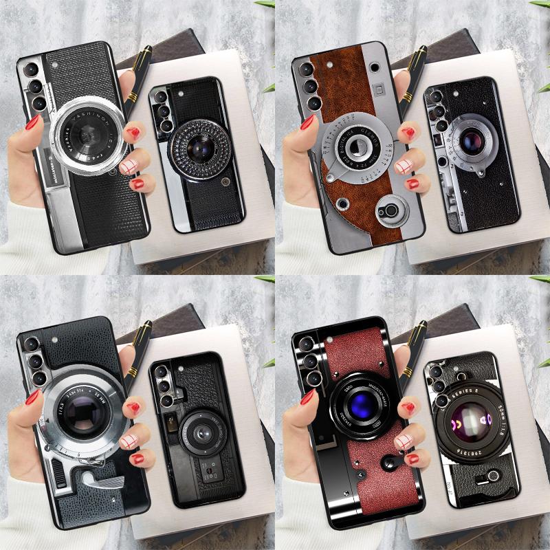 Vintage Retro Camera Phone Case For Samsung Galaxy S22 S23 S24 Ultra S20 S21 S24 FE S9 S10 Plus Note 10 20 Ultra