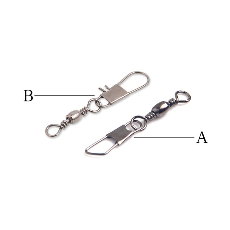 100 Pcs Stainless Steel Fishing Barrels Swivels Fishing Barrels Line Connector Accessory for Saltwater Freshwater