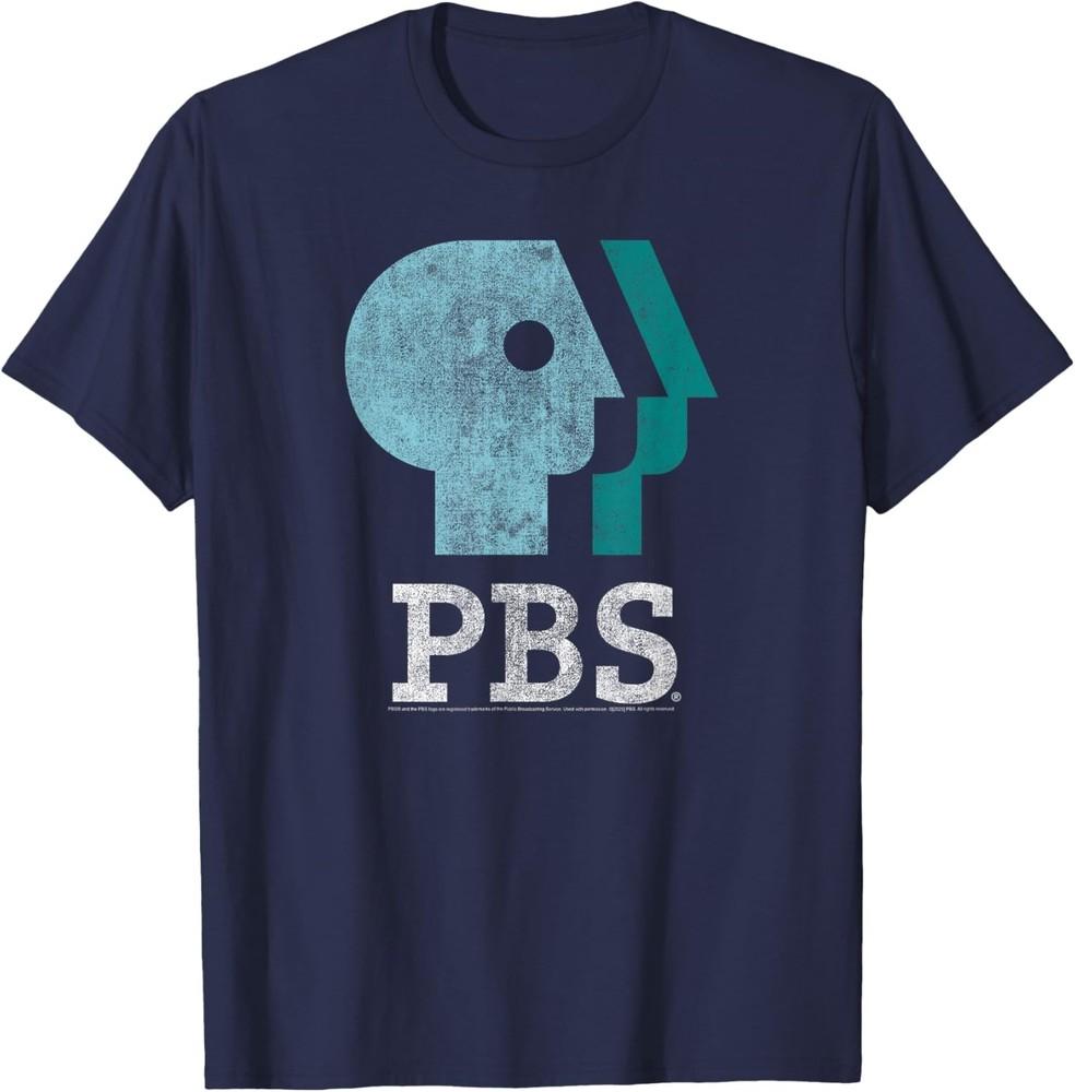 PBS Blue Teal and White Logo Public Broadcasting Unisex T-Shirt Unisex T-Shirt XXL