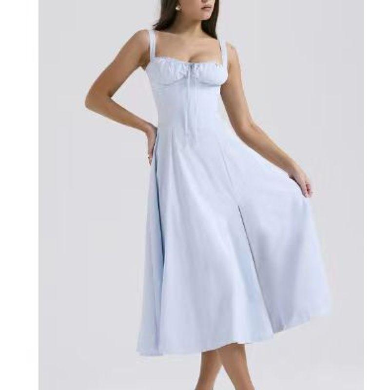 Floral Sexy Slit Suspender Dress Floral Sexy Slit Camisole Dress