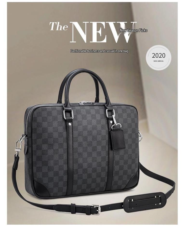 2024 Men's Business Briefcase: European & American Style, Large Capacity, Single Shoulder, Crossbody, Handheld Laptop Bag