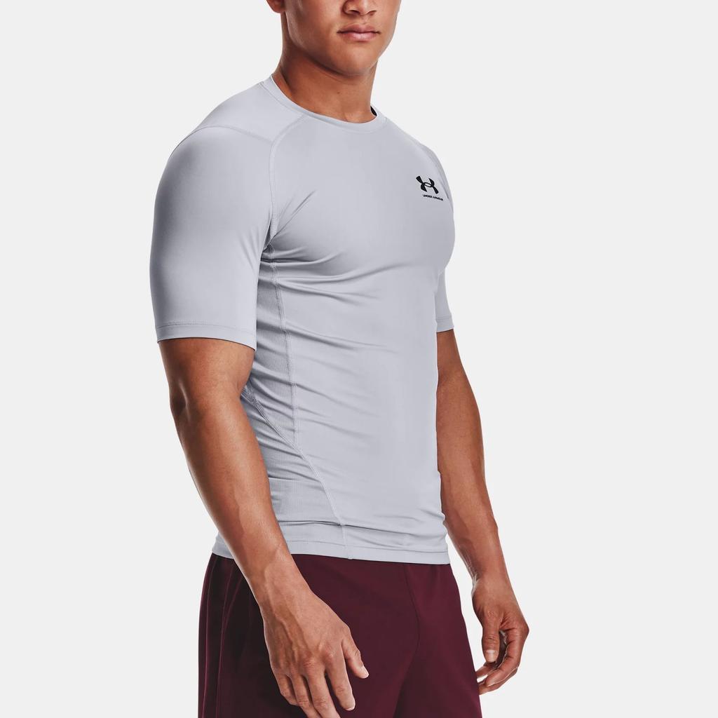 Under Armour Mens HeatGear® Short Sleeve Printed Crew Neck Casual Slim Fit T-Shirt Men Tops Gray 1361518-011
