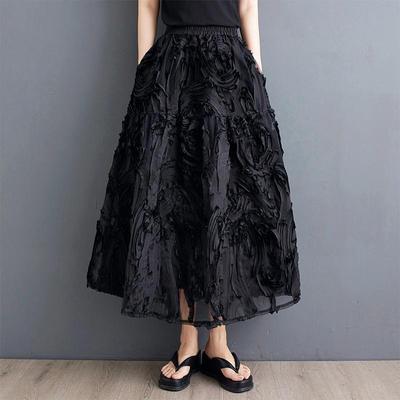 Plus size hoge taille vintage bloemen zomer casual losse lange voor vrouwen rokken dames rok