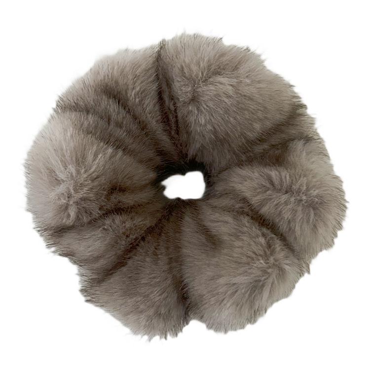 2023 High-End Faux Nerz Plüsch Haargummi: Retro Herbst/Winter Elastischer Großer Haarring für Damen