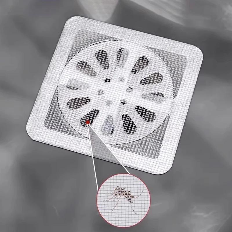 3Pcs Disposable Hair Catcher for Shower Mesh Shower Drain Covers Floor Sink Strainer Filter Mesh Sticker Bathroom Accessories