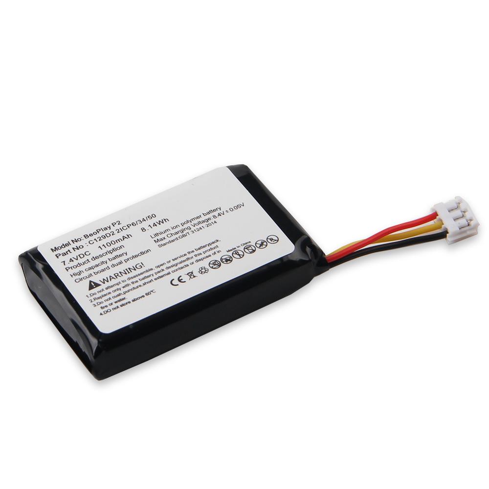 Rechargeable Lithium Battery For B&O Beoplay P2 C129D2 Bluetooth Speaker Battery 7.4V 1100mAh with Tools