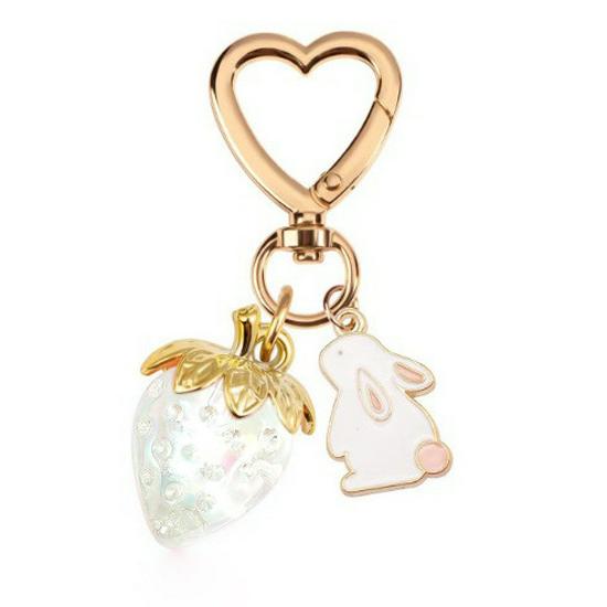 Heart-shaped Strawberry Metal Keychain - Stylish Wedding Gift Bag Decoration Pendant модель 5 цветов