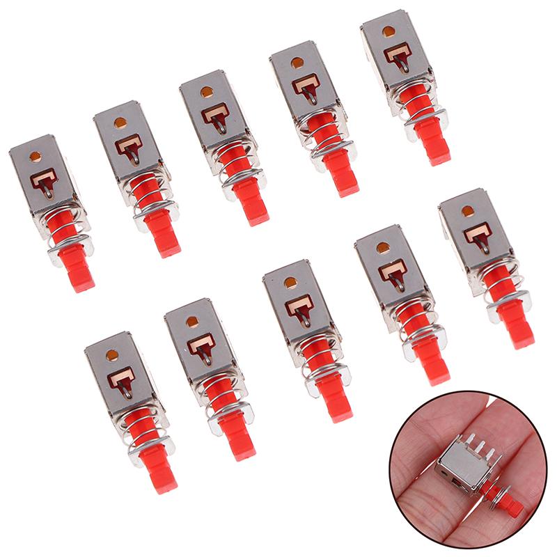 10Pcs Directly Key Switch A03 Ps-22F03 6Pins Self-Locking Power Switches Red
