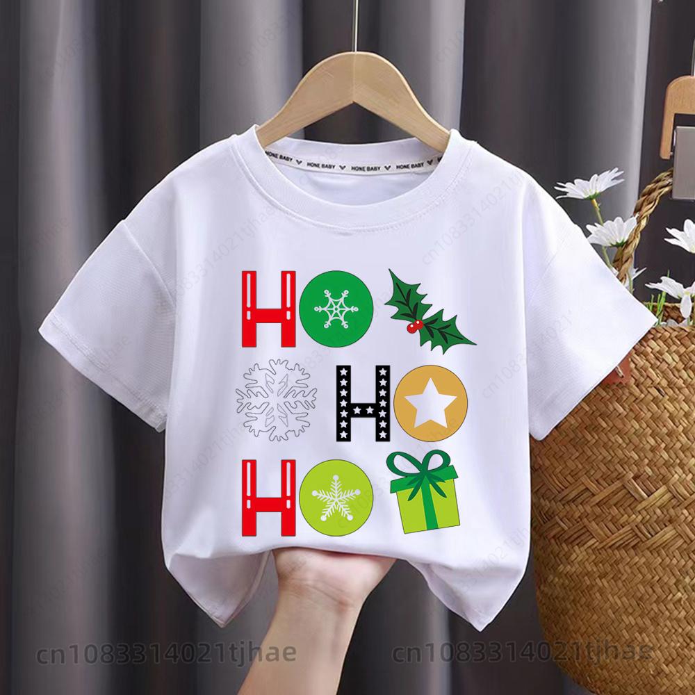Merry Christmas Moose Graphics Kids Tshirts for Babys Santa Claus Christmas Party T-Shirt for Boys T Shirts for Girl Tops Tees
