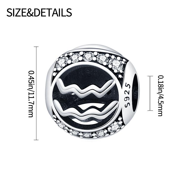 Szczęśliwe Znaki Zodiaku Bransoletka z Płytką Seria Dwunastu Konstelacji Zawieszka Pasuje do Oryginalnej Delikatnej Damskiej Biżuterii Koralik DIY Nowy Produkt