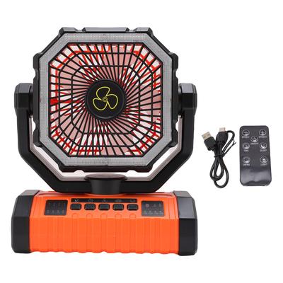 Battery Operated Powered Fan 20000mAh Rechargeable 360 Degrees Rotation Hook USB Outdoor Tent Fan with LED