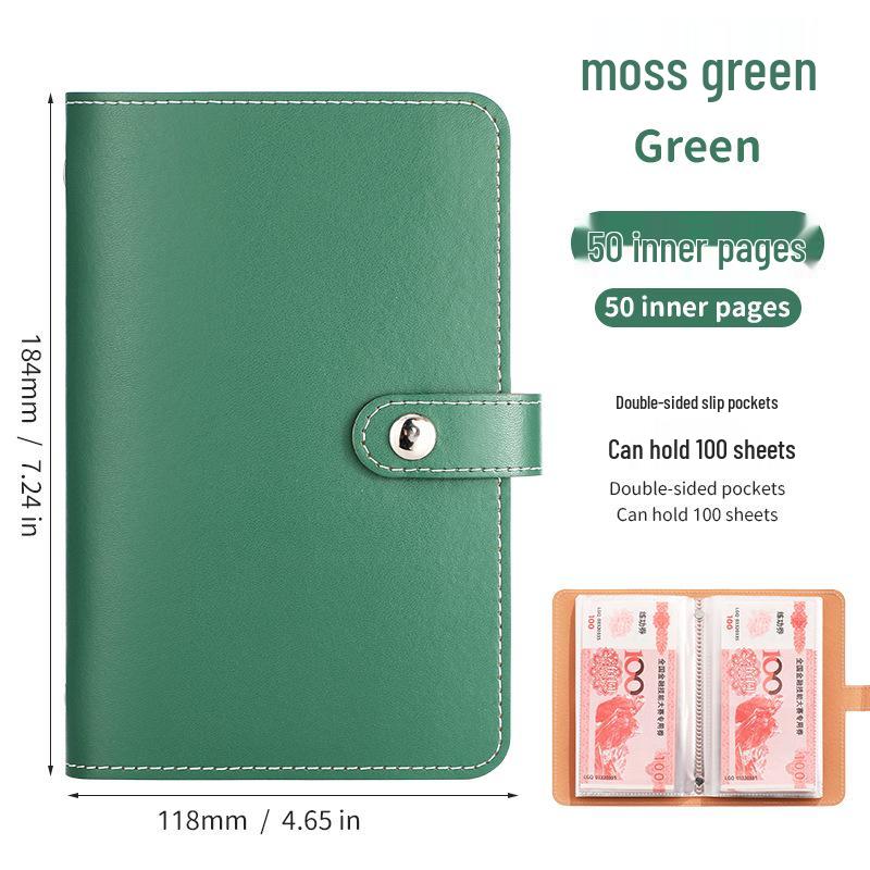 Międzynarodowy album oszczędnościowy na gotówkę A6: Księga do przechowywania banknotów o dużej pojemności i księga rachunkowa