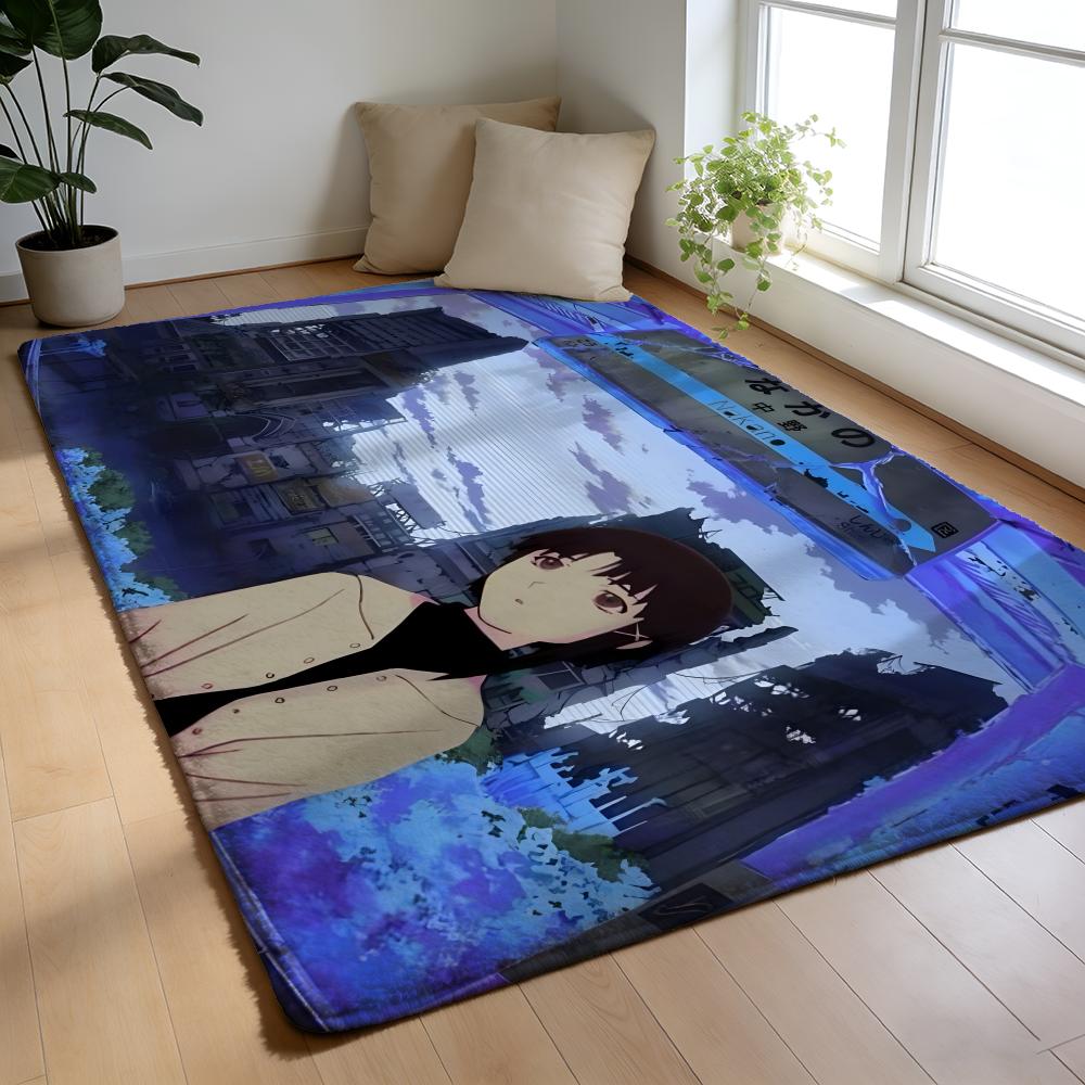 Anime S-Serial Experiments Lain Floor Mat Soft Flannel Floor Mat Non-Slip Absorbent Rug For Home Bedroom Bathroom