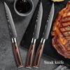 Western Steak Knife Damascus Pattern Stainless Steel Serrated Carving Knife Multi-functional Restaurant Tableware Chef's Knife