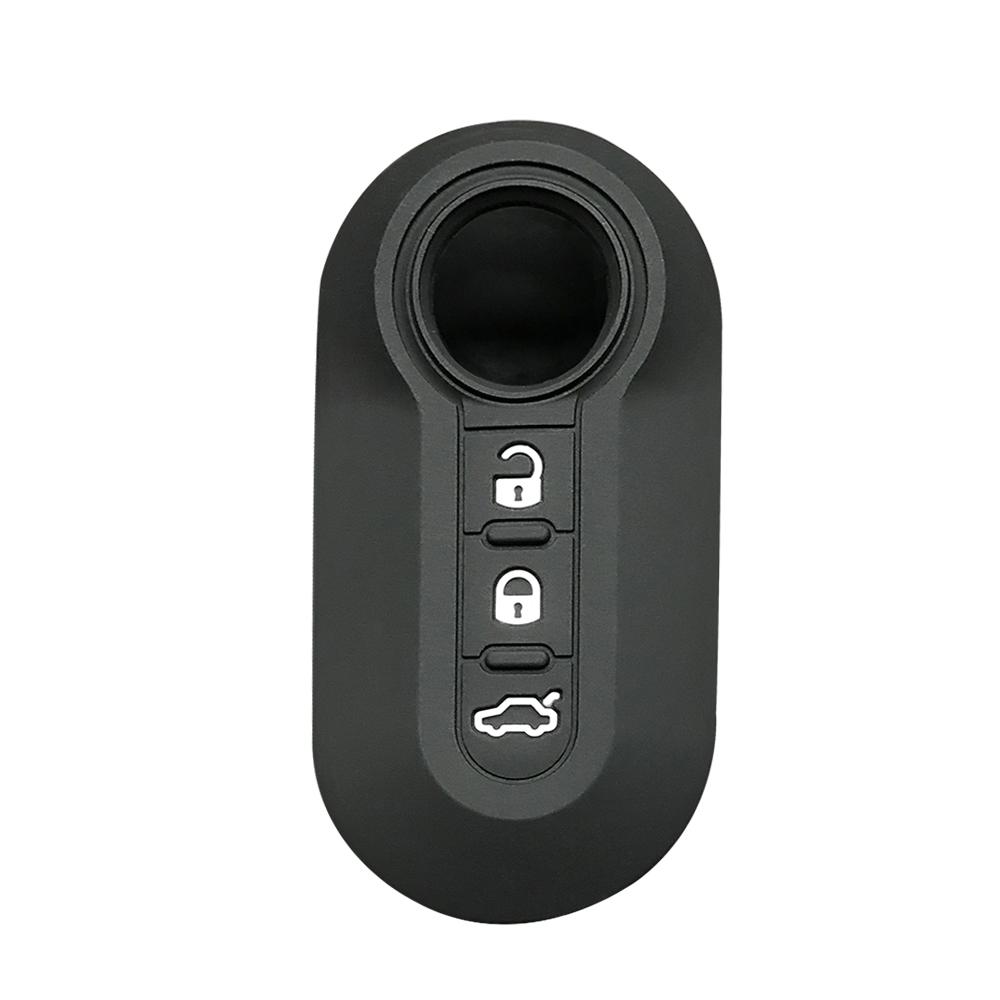 Silicone Car Key Cover Case for Fiat 500 Panda Dubbed Grande Punto Stilo 500x Ducato Remote Auto Folding Flip Key Holder Case