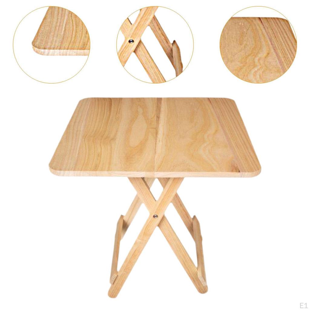 Foldable Square Table Home Furniture Wood Portable Small Apartment Camping Side Tables for