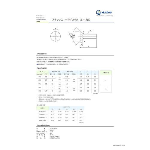 Onokatsu Stainless Steel Cross Recessed Flat Head Machine Screws, M4x15, 110 Pieces [Made in Japan, JIS Standard] [Flat Head Machine Screws] 122-00-04
