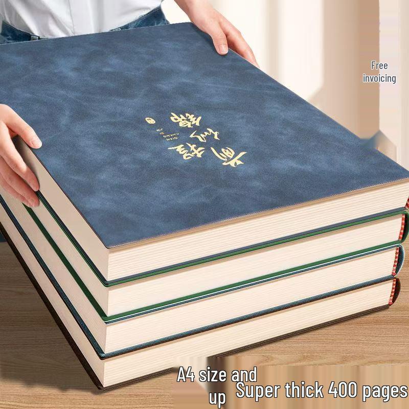 Caiet A4 cu copertă moale din piele întoarsă, 400 de pagini - Dimensiune mare elegantă pentru studenți și afaceri