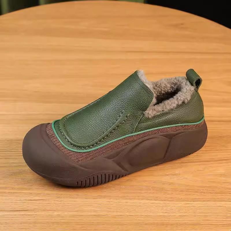 Dámské teplé tlusté nadýchané boty do sněhu Roztomilý kreslený vzor Tisk Platforma Kotníkové Boty Neformální Krátké plyšové ploché boty Podzim Zima