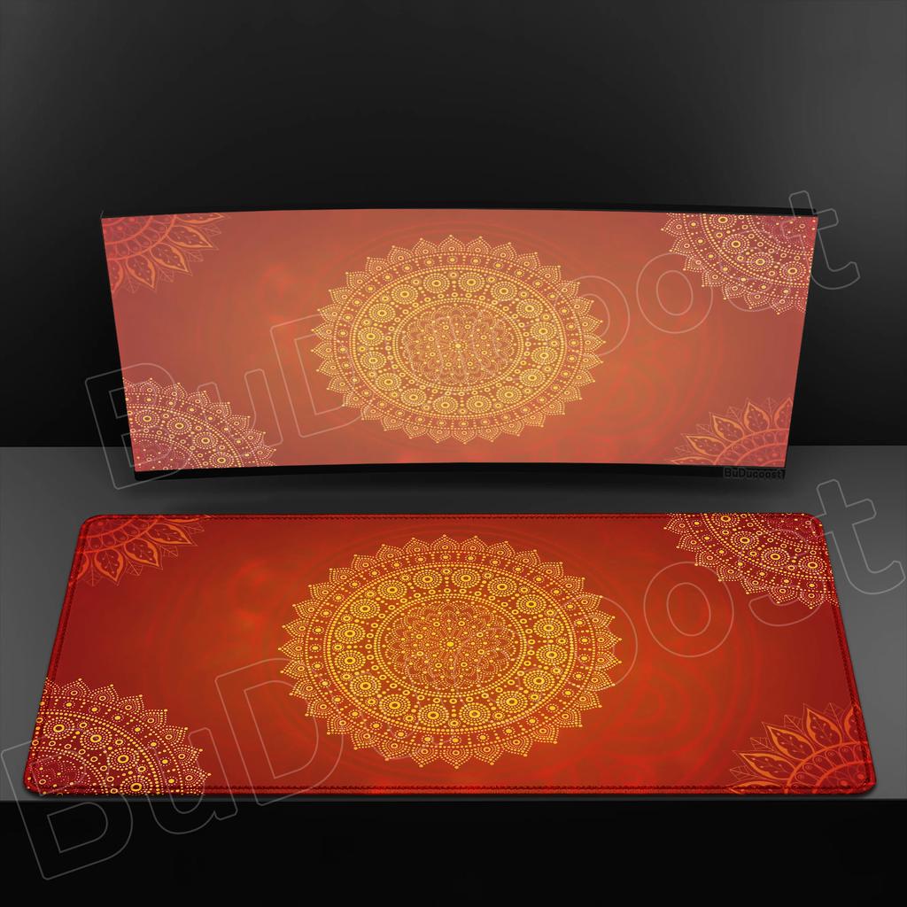 Mandala Mauspads Gaming Zubehör Büro Gamer Tastatur Cooles Technologie Muster Schreibtischunterlage Rutschfest Laptop Großes Gummi-Mauspad