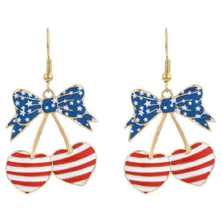 Independence Day Earrings Comfortable Ear Jewelry Pendant Earrings Alloy Texture Perfect for Present Giving or Own Use