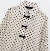 Women's Polka Dot Shirt with Bow - Spring/Summer 2025 Collection: Sweet, Versatile Drape, and Simple Design.