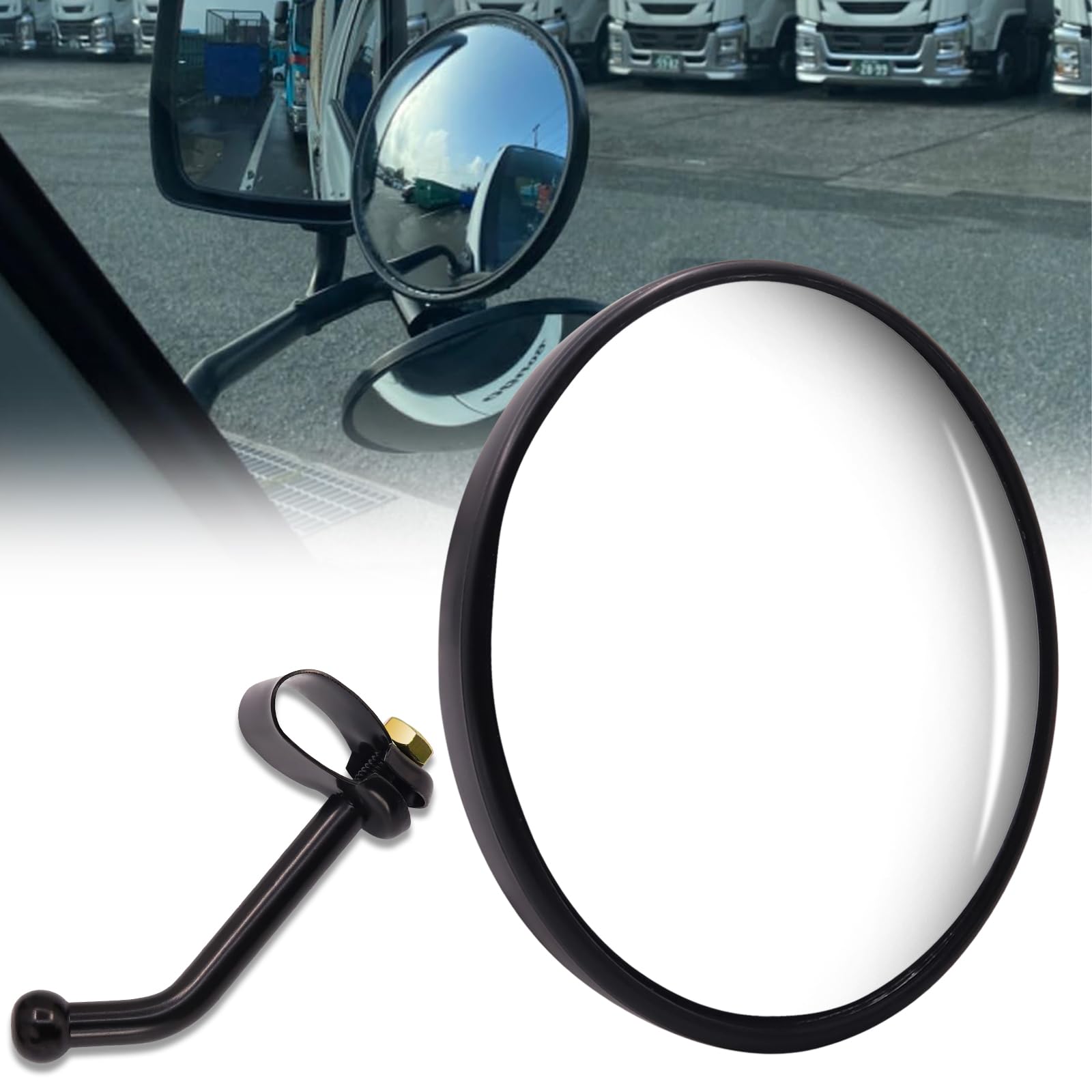 

Ygmylandbb Bus, Truck, Rearview Mirror, Side Mirror, Auxiliary Mirror, Universal Use, Large Forklift, Tractor, 1 piece чёрный