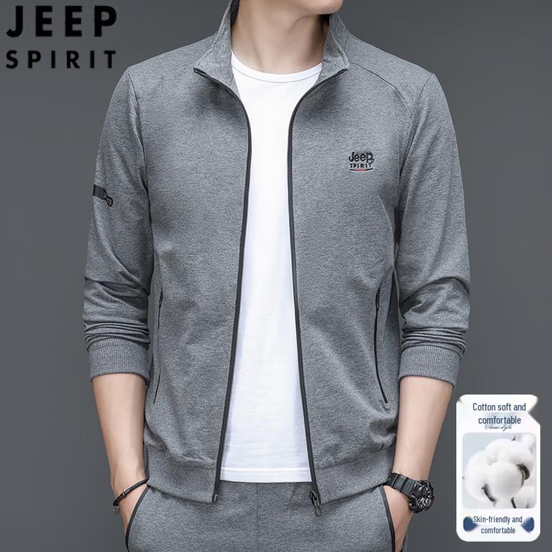 JEEP SPIRIT Men's 2026 Spring/Autumn Stand Collar Casual Jacket