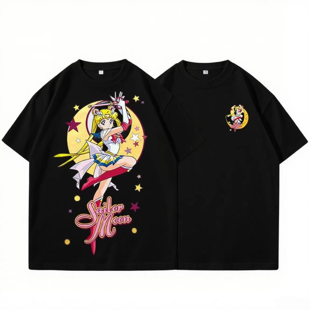 Sailor Moon Tshirts for Unisex and Women Summer Fashion Anime Print Shortsleeved Tshirts Womens Street Clothing Cotton