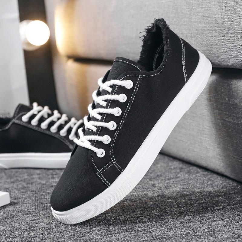 Canvas shoes men's spring men's shoes new casual shoes men's low-top little white shoes trendy versatile flat baseplate shoes