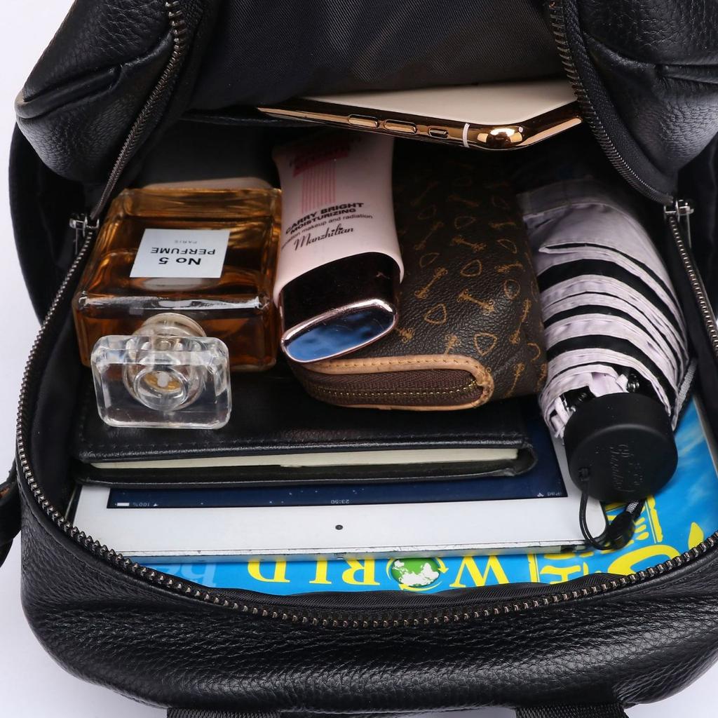 Cowhide Women's Backpack, Large-capacity Versatile Fashion Travel Schoolbag, Soft Leather Large-capacity Women's Bag