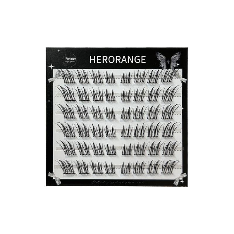 HERORANGE Dream Fox Glue-Free Cluster Eyelashes – Natural, Dense, Fox-Eye Look for Beginners