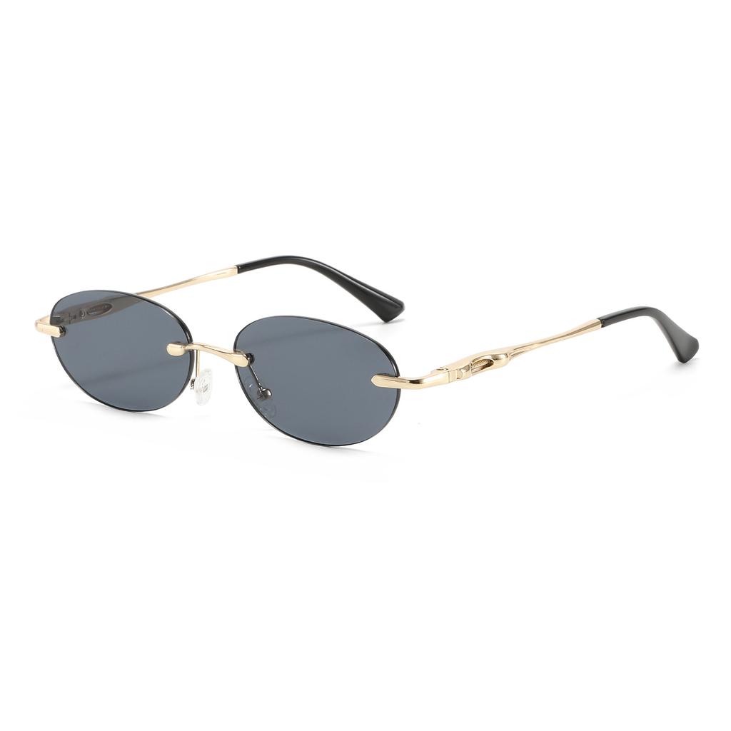 Frameless Cut-Edge Sunglasses, Trendy Metal Spring-Clip Women's Sunglasses