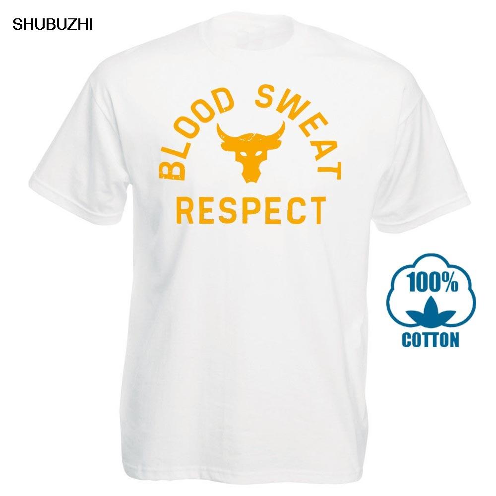 Men'S Project Rock Blood Sweat Respect Graphic T-Shirt Men'S Fashion Short Sleeved Camisetas Slim Fit T-Shirts