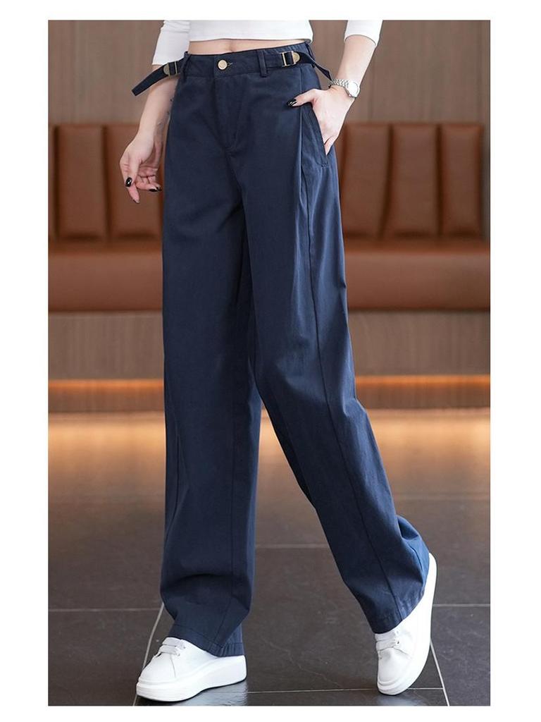 Trendy High-Waisted Wide-Leg Cargo Pants for Women - 2026 Spring/Autumn Slimming Retro Style