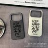 Black English Applicable iPhone17promax Mobile Phone Case Apple 16 All-inclusive 15 Anti-drop 13 Leather Pattern Protective Case