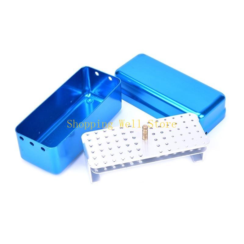 KX4B 72 Hole Aluminium Autoclave Sterilizer for Case Burs Dental Files Holder Box For Oral Care Tools