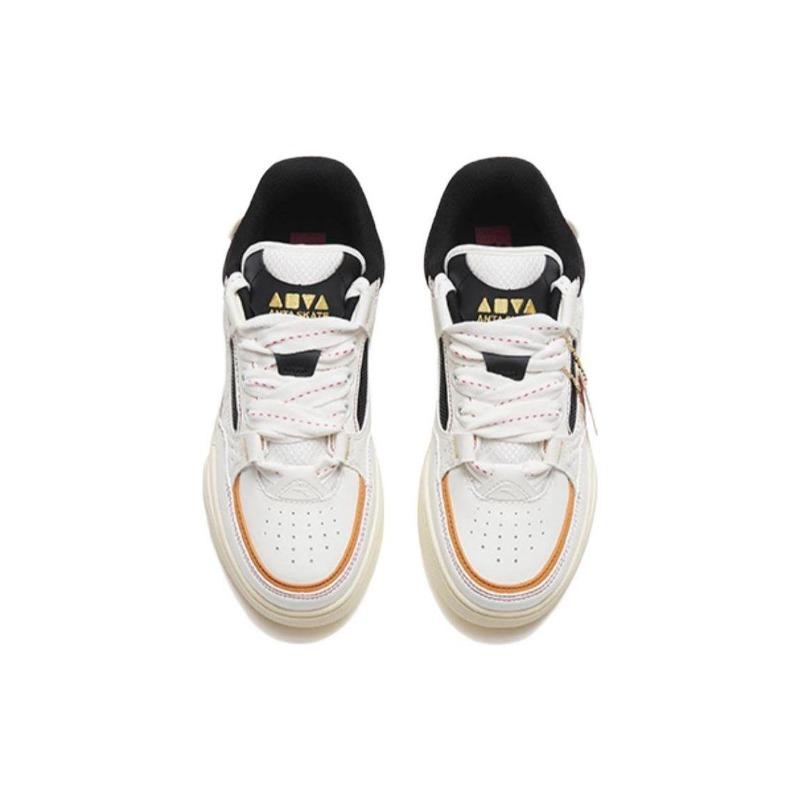 Anta Aojie Men Low Top Skate Shoes White Black Red Trendy Casual Non-slip Durable 112318040-5